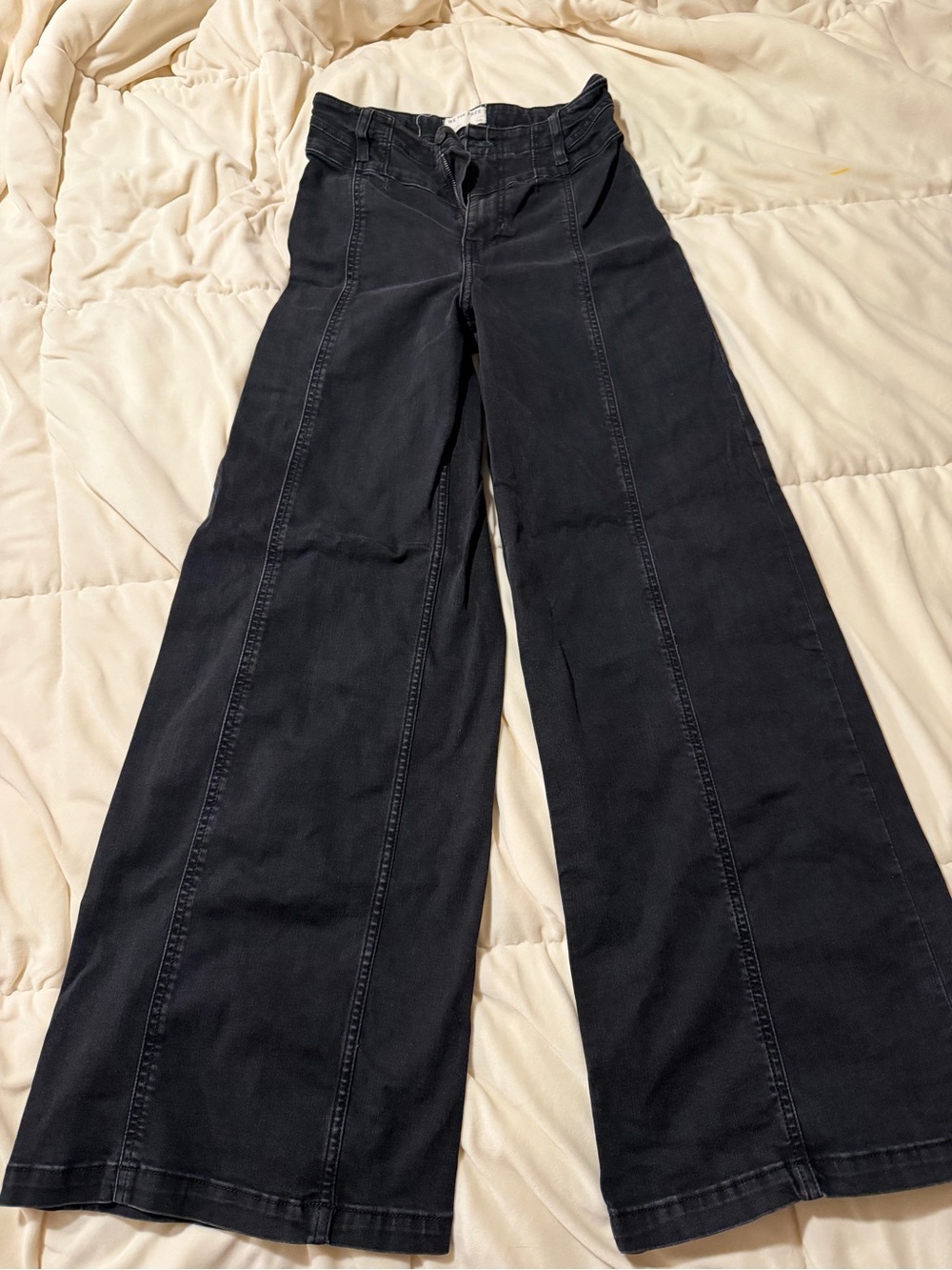 We The Free Black Wide Leg High-Rise Jeans